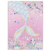 Whimsical Glitter Zeemeermin Beachy Onder het Zee Klembord (Achterkant)