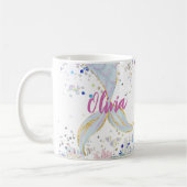 Whimsical Glitter Zeemeermin Beachy Onder het Zee Koffiemok (Links)