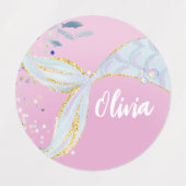 Whimsical Glitter Zeemeermin Beachy Onder het Zee Labels (Design 2)