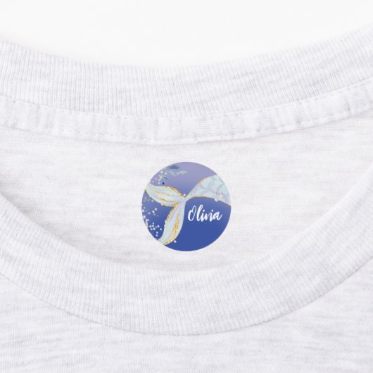 Whimsical Glitter Zeemeermin Beachy Onder het Zee Labels (Aangebracht)