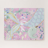 Whimsical Glitter Zeemeermin Beachy Onder het Zee Legpuzzel (Horizontaal)