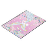 Whimsical Glitter Zeemeermin Beachy Onder het Zee Notitieboek (Linkerzijde)