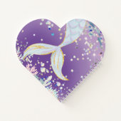 Whimsical Glitter Zeemeermin Beachy Onder het Zee Notitieboek (Achterkant)
