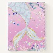 Whimsical Glitter Zeemeermin Beachy Onder het Zee Notitieboek (Achterkant)