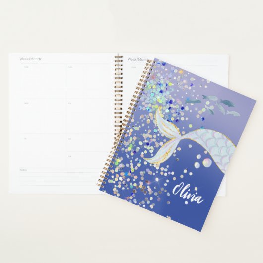 Whimsical Glitter Zeemeermin Beachy Onder het Zee Planner (Display)