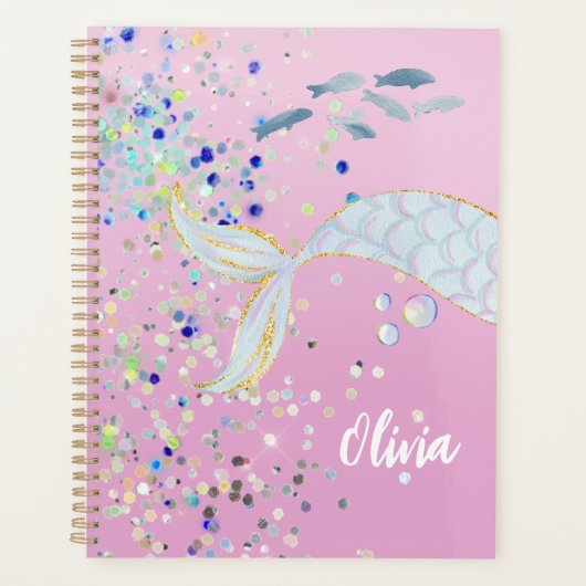 Whimsical Glitter Zeemeermin Beachy Onder het Zee Planner (Voorkant)