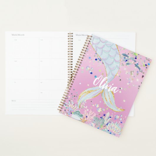 Whimsical Glitter Zeemeermin Beachy Onder het Zee Planner (Display)