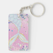 Whimsical Glitter Zeemeermin Beachy Onder het Zee Sleutelhanger (achterkant)