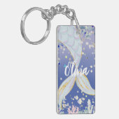 Whimsical Glitter Zeemeermin Beachy Onder het Zee Sleutelhanger (Voorkant Links)