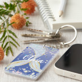 Whimsical Glitter Zeemeermin Beachy Onder het Zee Sleutelhanger (Voorkant Rechts)