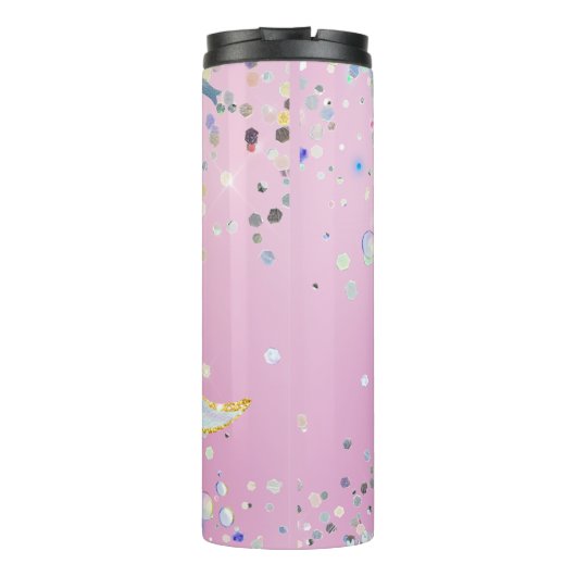 Whimsical Glitter Zeemeermin Beachy Onder het Zee Thermosbeker (Achterkant)