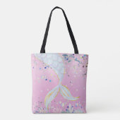 Whimsical Glitter Zeemeermin Beachy Onder het Zee Tote Bag (Achterkant)
