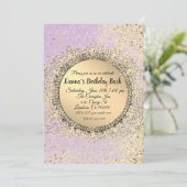 Whimsical Glittery Stars Flat Kaart Birthday (Staand voorkant)