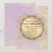 Whimsical Glittery Stars Flat Kaart Birthday (Voorkant / Achterkant)