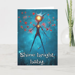 ** Whimsical Glow Funny 31 Magische Kerstmis AP97 Bedankkaart