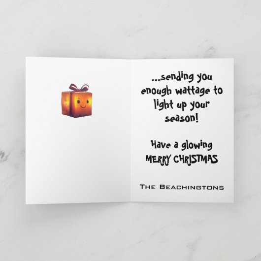 *~* Whimsical Glow Funny Magical 20 Christmas AP97 Bedankkaart (Binnen)