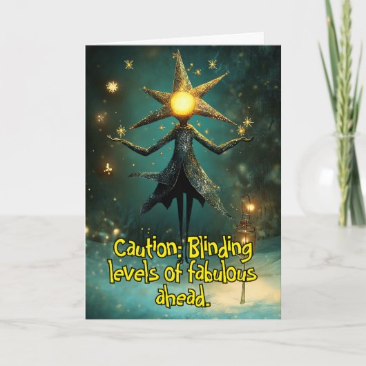 ** Whimsical Glow Funny Magical 24 Kerstmis AP97 Bedankkaart (Voorkant)