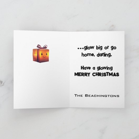 ** Whimsical Glow Funny Magical 24 Kerstmis AP97 Bedankkaart (Binnen)