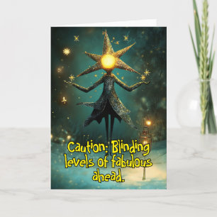 ** Whimsical Glow Funny Magical 24 Kerstmis AP97 Bedankkaart