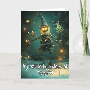 ** Whimsical Glow Funny Magical 28 Christmas AP97 Bedankkaart