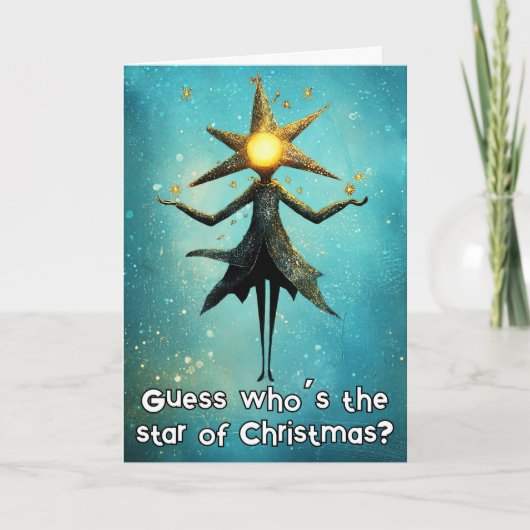 ** Whimsical Glow Funny Magical Christmas 24 AP97 Bedankkaart (Voorkant)