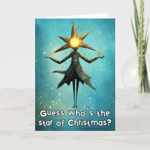** Whimsical Glow Funny Magical Christmas 24 AP97 Bedankkaart