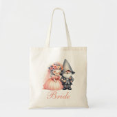 Whimsical Gnome bruid bruiloft Canvas tas Gift (Voorkant)