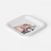 Whimsical Gnome Garden Woodland Sinaasappel bruilo Papieren Bordje (Gebogen)