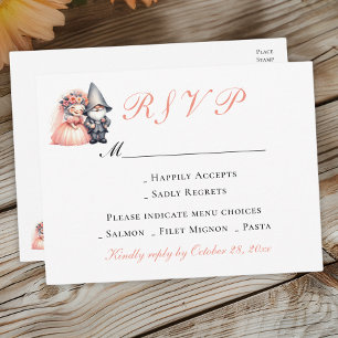 Whimsical Gnome Garden Woodland Wedding RSVP Uitnodiging Briefkaart
