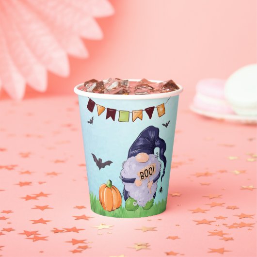 Whimsical Gnome Halloween Papieren Bekers (Insitu)