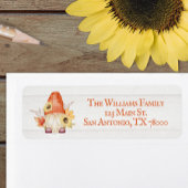 Whimsical Gnome Herfst retouradres Etiket