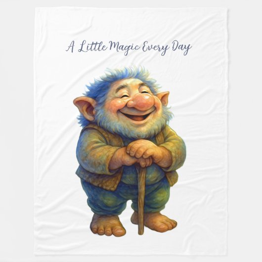 Whimsical Gnome Illustration Gift  Magic Every Day Fleece Deken (Voorkant)