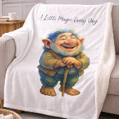 Whimsical Gnome Illustration Gift  Magic Every Day Fleece Deken