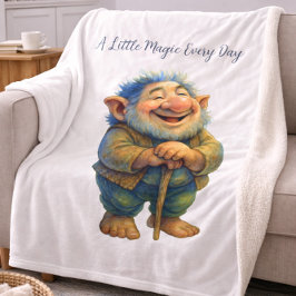 Whimsical Gnome Illustration Gift  Magic Every Day Fleece Deken