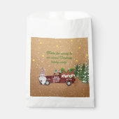 Whimsical Gnome in rode vrachtwagen kerstfeest Bedankzakje (Voorkant)