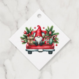 Whimsical Gnome in vrachtwagen met geschenken Bedankjes Labels