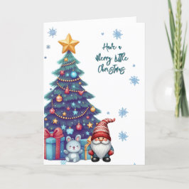 Whimsical Gnome Kerstvakantie Kaart