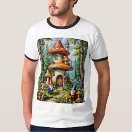 Whimsical Gnome Mushroom Cottage Fantasy Shirt