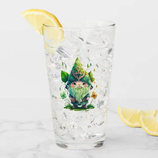 Whimsical Gnome omgeven door levendige bladeren Glas (Voorkant ijs)