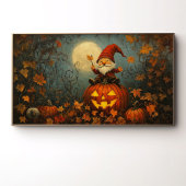Whimsical Gnome op een Jack O' Lantern Poster