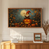 Whimsical Gnome op een Jack O' Lantern Poster