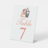 Whimsical Gnome Oranje Trouwtafel Nummer Reclamebord Met Voetstuk (Voorkant)