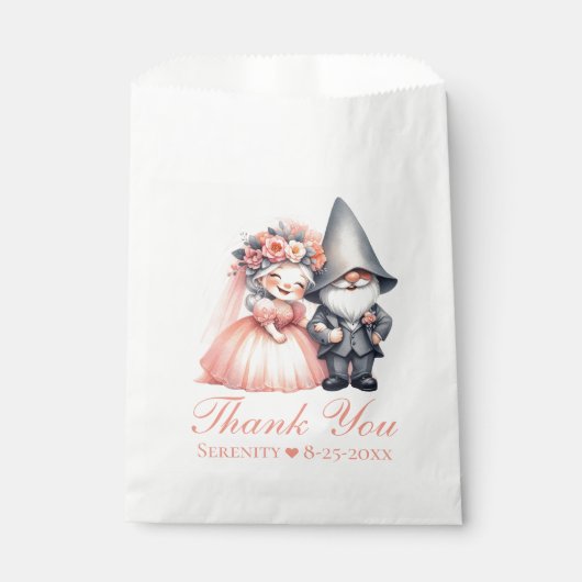 Whimsical Gnome Rustic Garden Wedding Dank u Bedankzakje (Voorkant)
