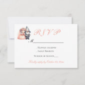 Whimsical Gnome Sinaasappel Woodland Wedding RSVP Kaartje (Voorkant)
