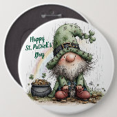 Whimsical Gnome St. Patrick's Day Ronde Button 6,0 Cm (Voorkant /achterkant)