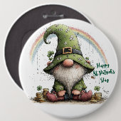 Whimsical Gnome voor St. Patrick's Dag Ronde Button 6,0 Cm (Voorkant /achterkant)