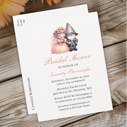 Whimsical Gnome Vrijgezellenfeest Rustic Woodland Uitnodiging Briefkaart