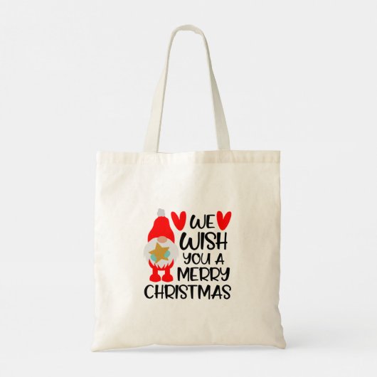 Whimsical Gnome - vrolijke kerstharten Tote Bag (Achterkant)