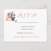 Whimsical Gnome Wedding RSVP | Oranje bossen Uitnodiging Briefkaart (Voorkant)