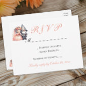Whimsical Gnome Wedding RSVP | Oranje bossen Uitnodiging Briefkaart